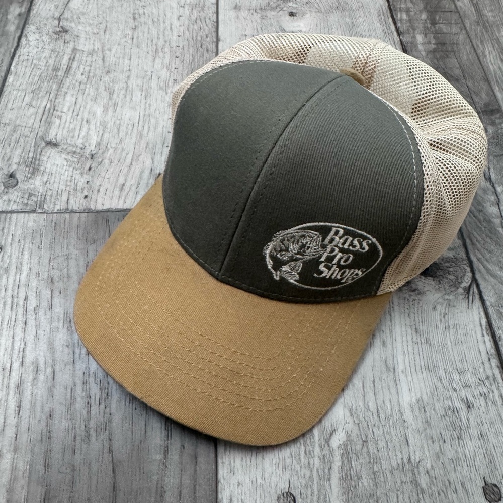 Bass Hat Cap Fishing Hunting Outdoors Trucker Hat Logo Patch SnapBack OS